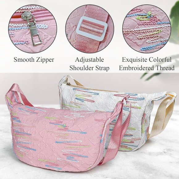Versatile Women’s Crossbody Bag - Adjustable, Embroidered, Spacious & Stylish - Picture 3 of 7